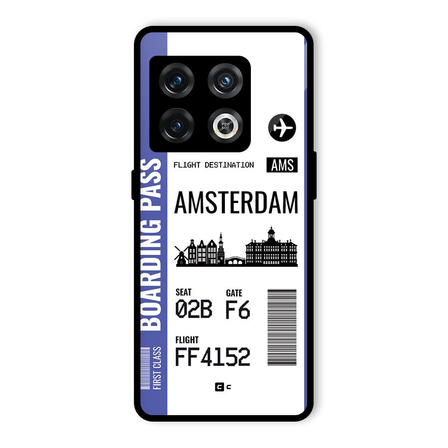 Amsterdam Boarding Pass Glass Back Case for OnePlus 10 Pro 5G