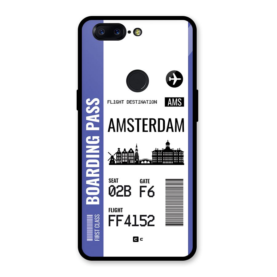Amsterdam Boarding Pass Glass Back Case for OnePlus 5T
