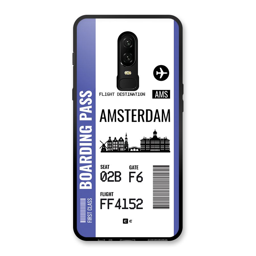 Amsterdam Boarding Pass Glass Back Case for OnePlus 6