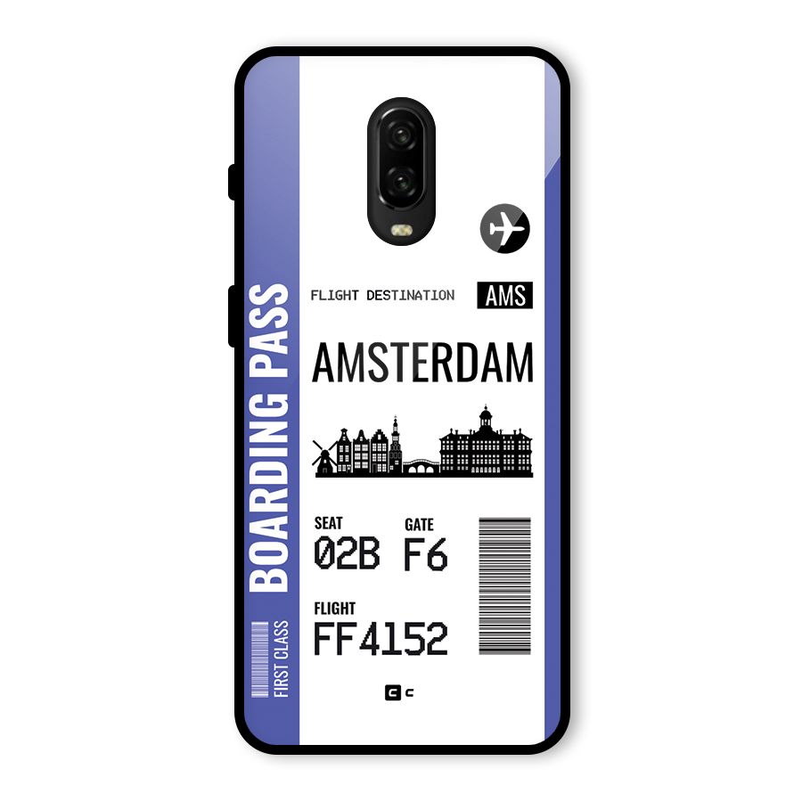 Amsterdam Boarding Pass Glass Back Case for OnePlus 6T