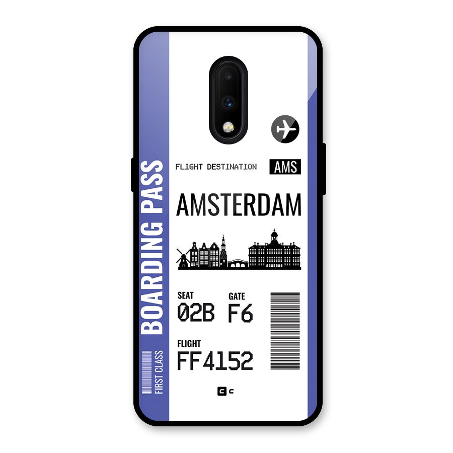 Amsterdam Boarding Pass Glass Back Case for OnePlus 7