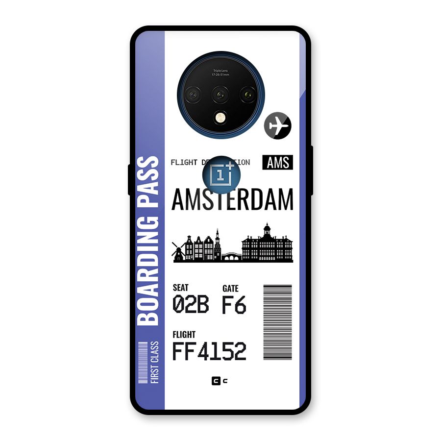 Amsterdam Boarding Pass Glass Back Case for OnePlus 7T