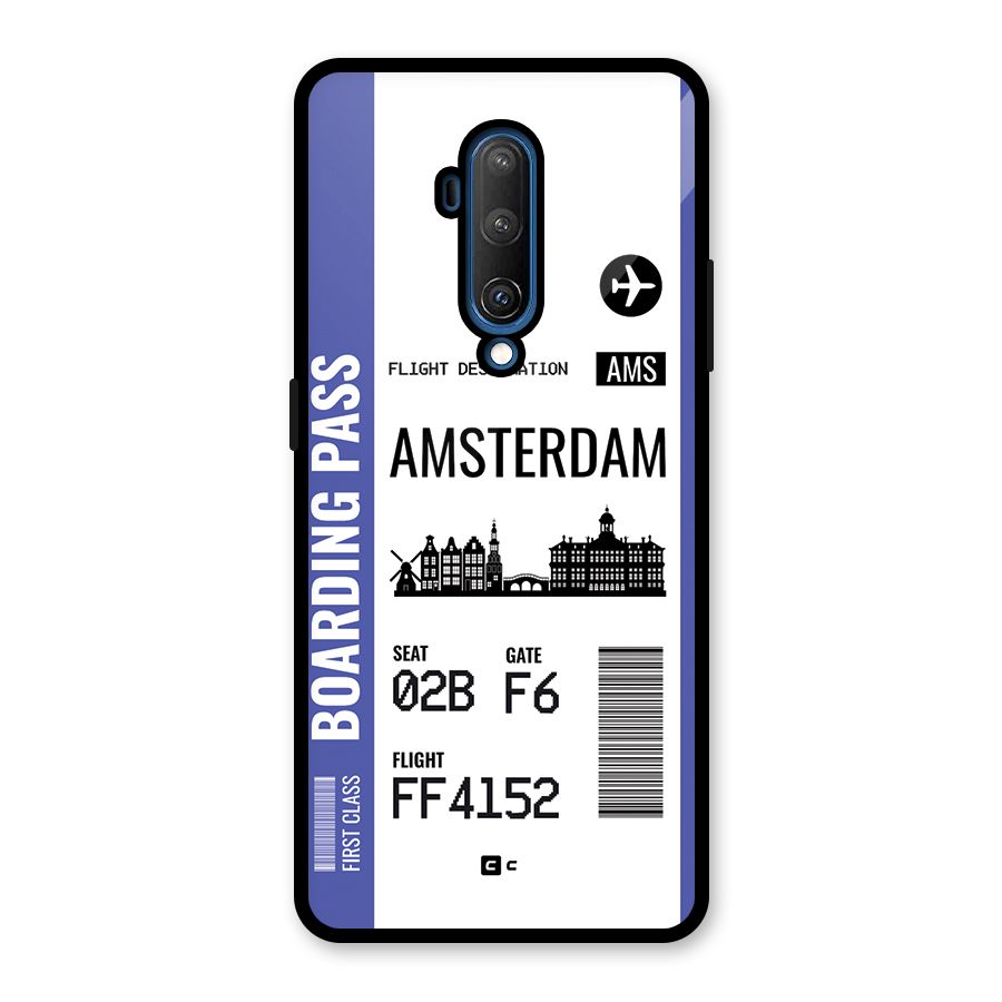 Amsterdam Boarding Pass Glass Back Case for OnePlus 7T Pro