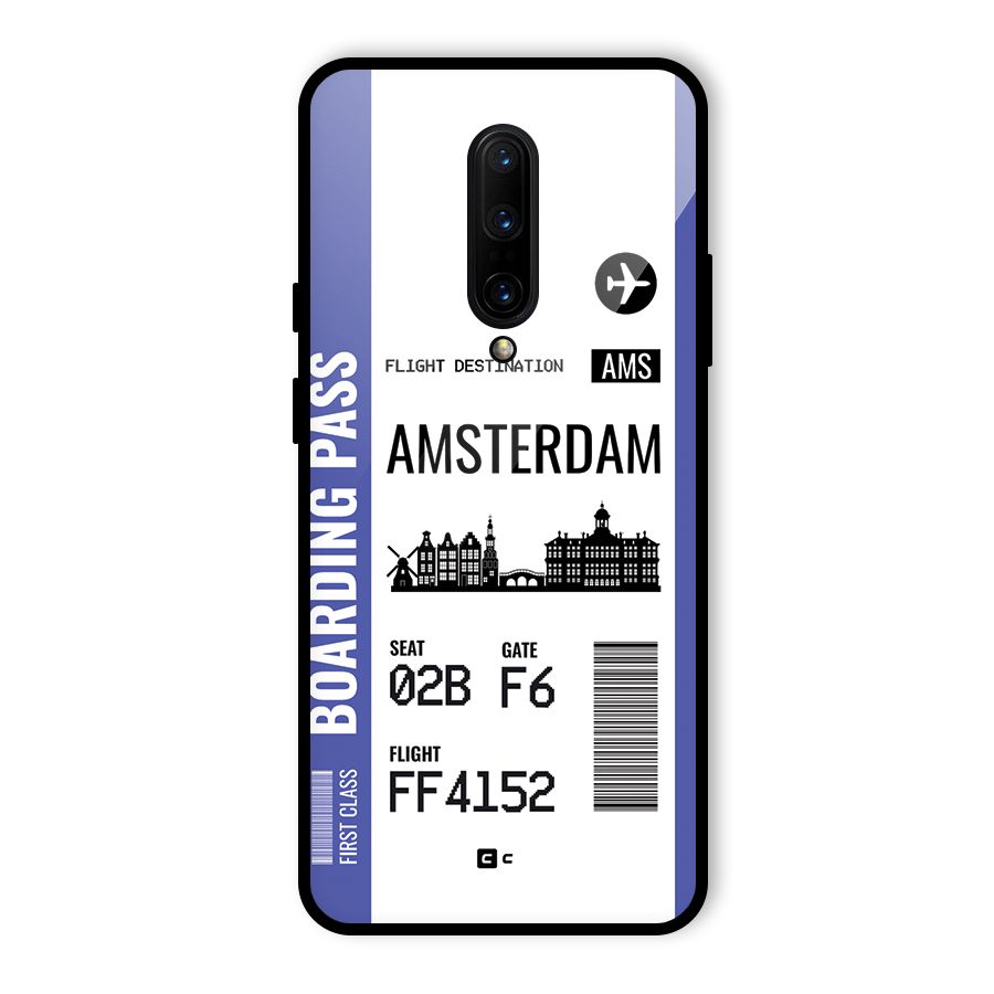 Amsterdam Boarding Pass Glass Back Case for OnePlus 7 Pro