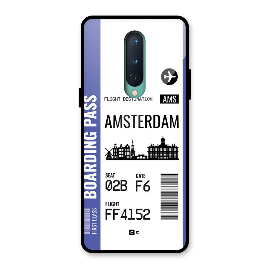 Amsterdam Boarding Pass Glass Back Case for OnePlus 8