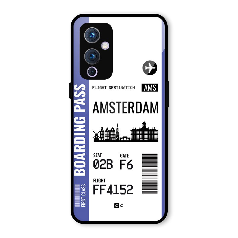 Amsterdam Boarding Pass Glass Back Case for OnePlus 9