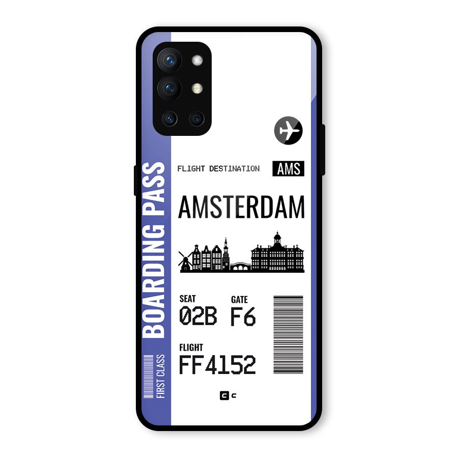 Amsterdam Boarding Pass Glass Back Case for OnePlus 9R
