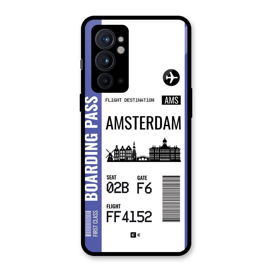 Amsterdam Boarding Pass Glass Back Case for OnePlus 9RT 5G