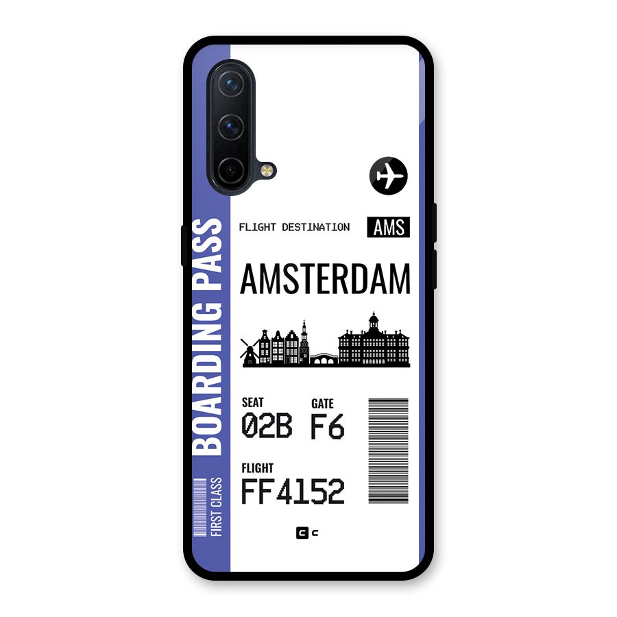 Amsterdam Boarding Pass Glass Back Case for OnePlus Nord CE 5G