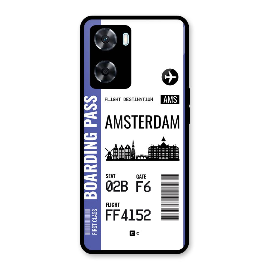 Amsterdam Boarding Pass Glass Back Case for Oppo A77