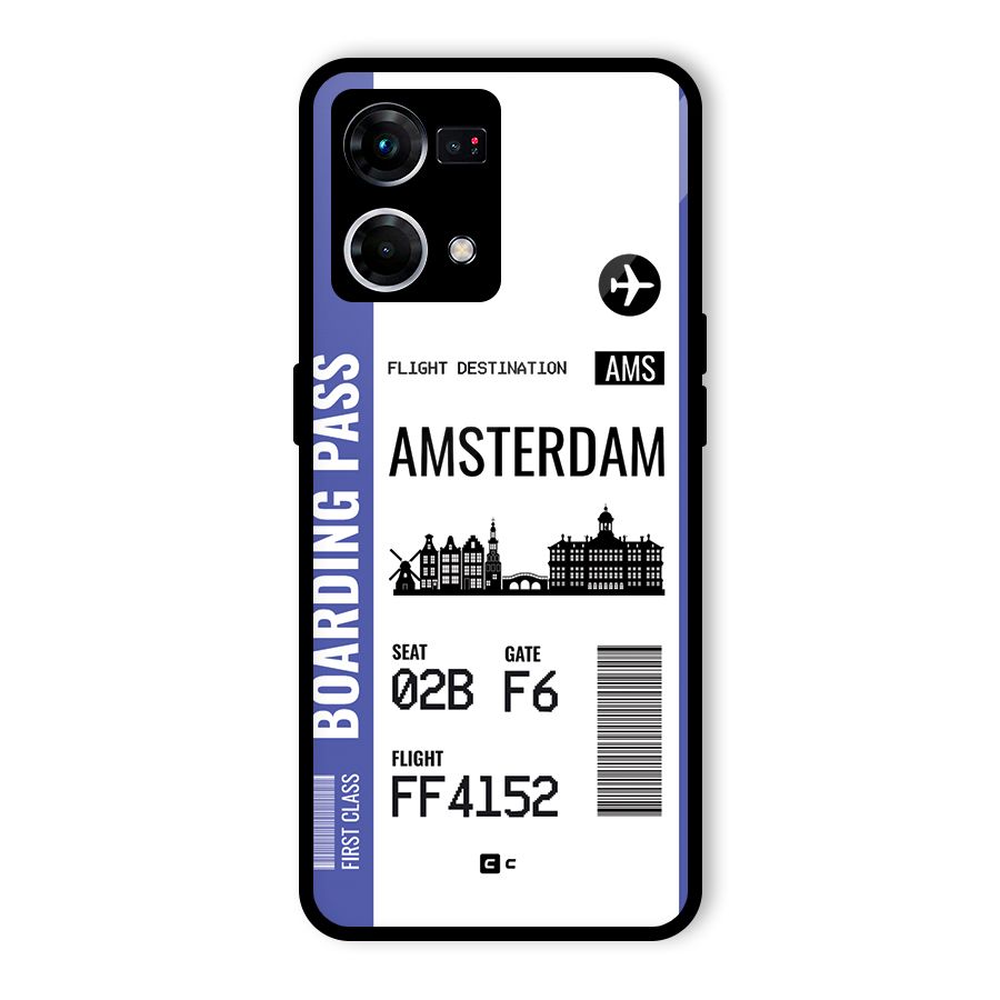 Amsterdam Boarding Pass Glass Back Case for Oppo F21s Pro 4G