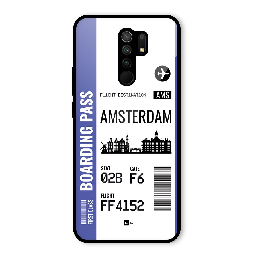 Amsterdam Boarding Pass Glass Back Case for Poco M2