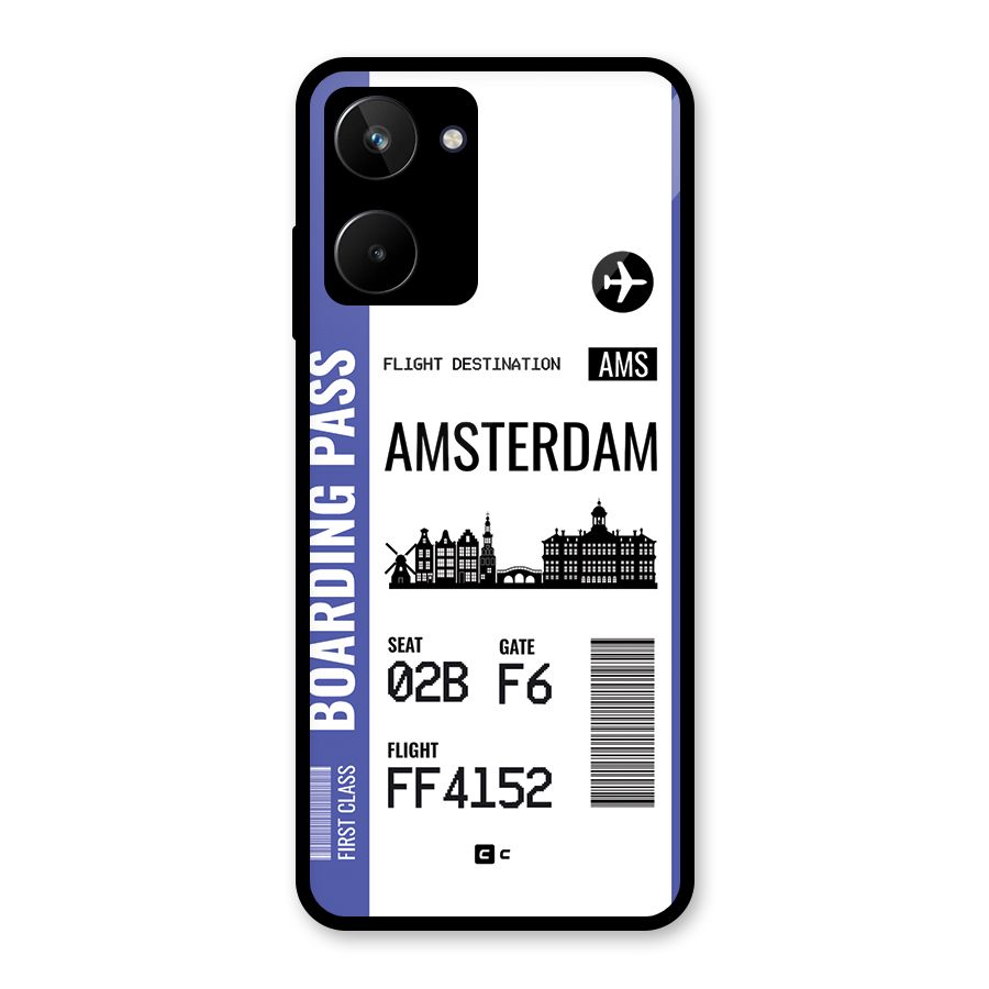 Amsterdam Boarding Pass Glass Back Case for Realme 10