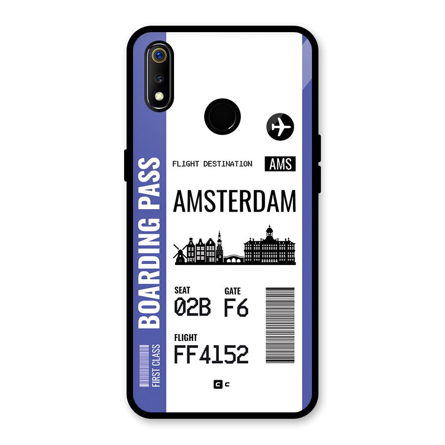 Amsterdam Boarding Pass Glass Back Case for Realme 3i
