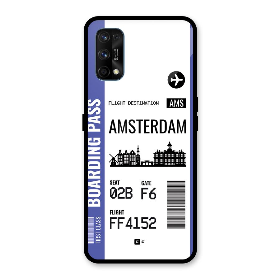 Amsterdam Boarding Pass Glass Back Case for Realme 7 Pro