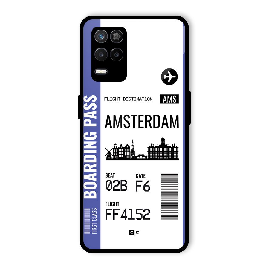 Amsterdam Boarding Pass Glass Back Case for Realme 8 5G