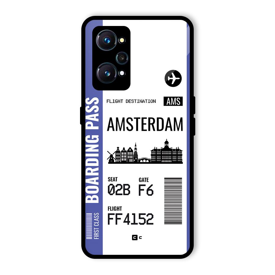 Amsterdam Boarding Pass Glass Back Case for Realme GT Neo2