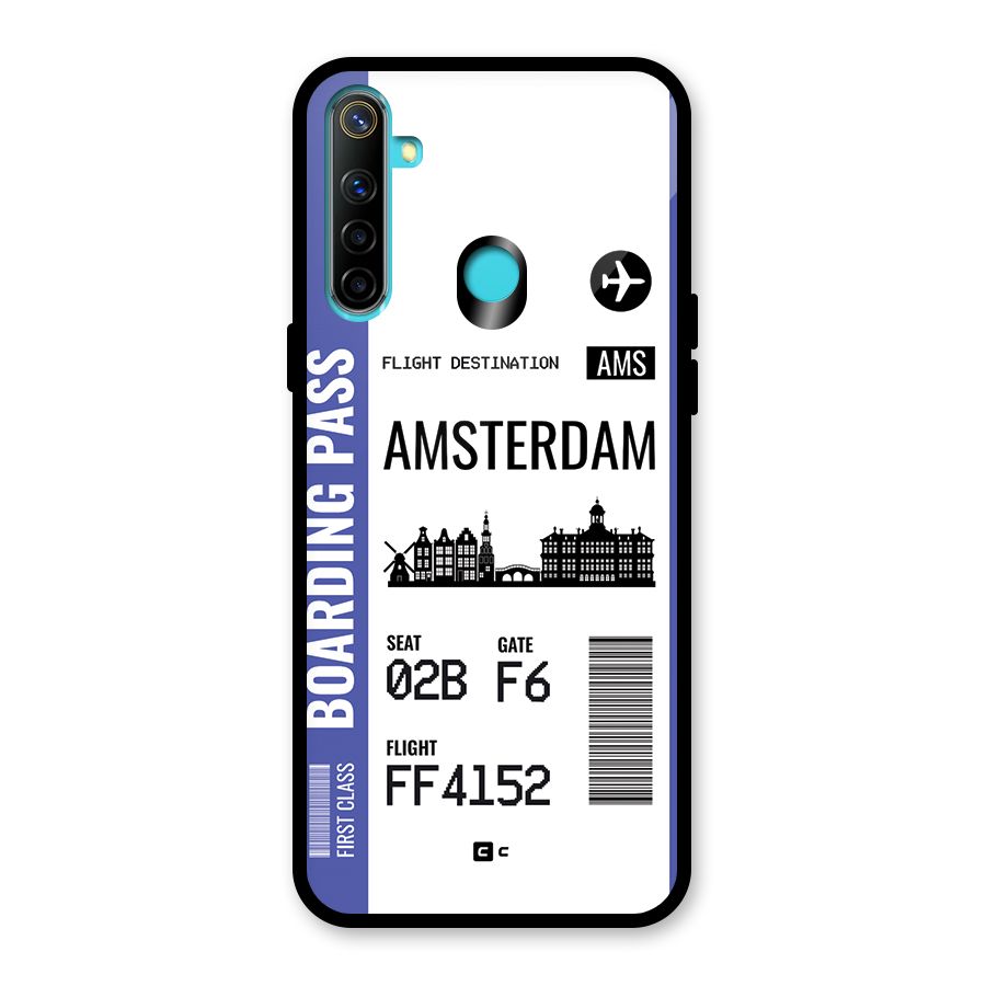 Amsterdam Boarding Pass Glass Back Case for Realme Narzo 10