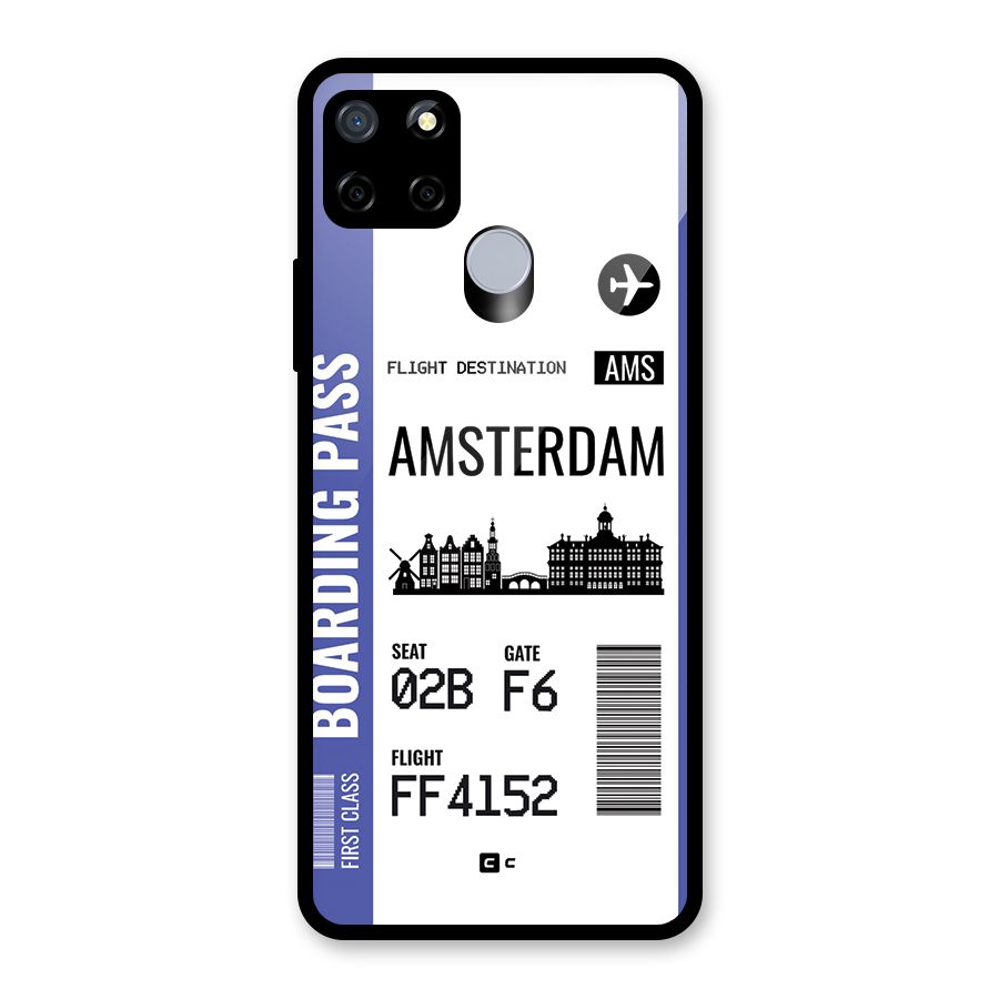 Amsterdam Boarding Pass Glass Back Case for Realme Narzo 30A