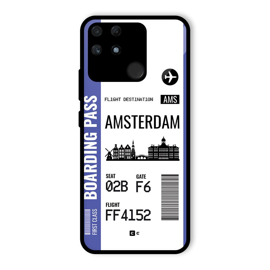 Amsterdam Boarding Pass Glass Back Case for Realme Narzo 50A