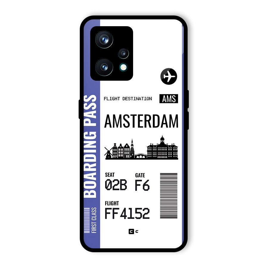 Amsterdam Boarding Pass Glass Back Case for Realme Narzo 50 Pro