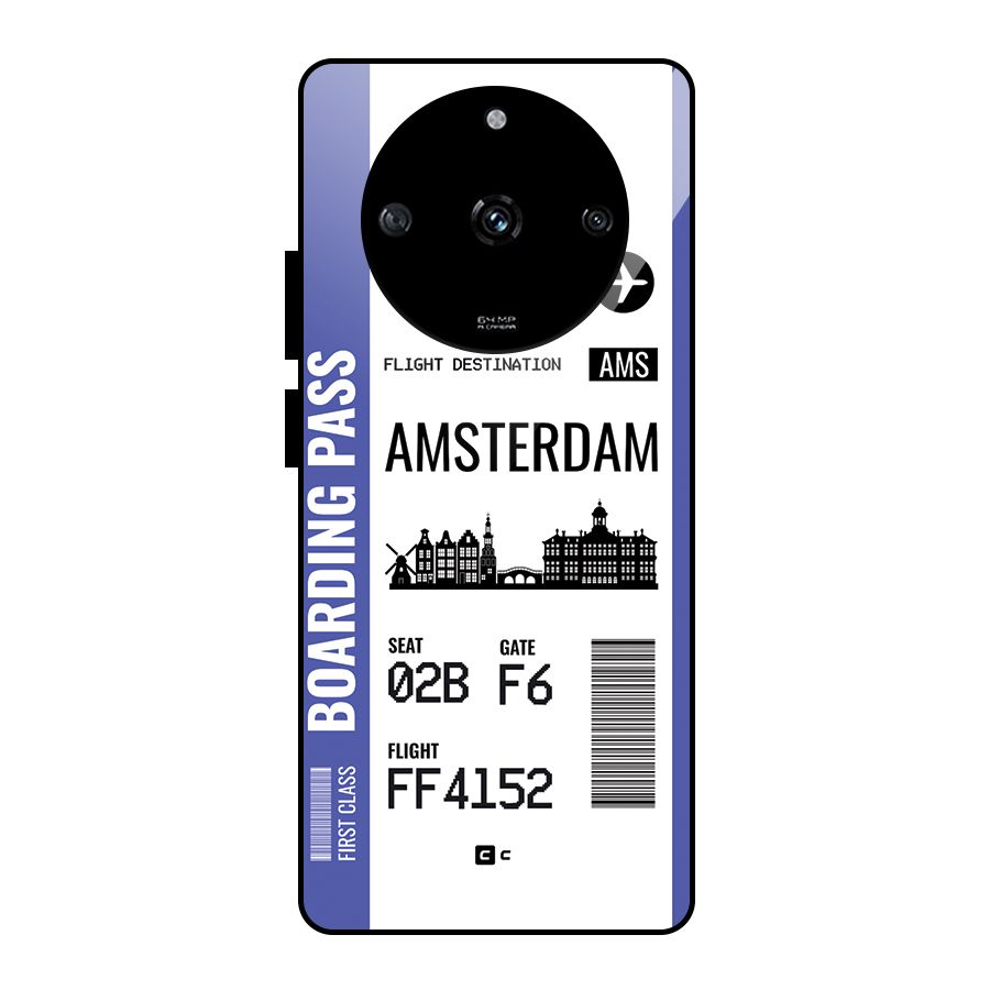 Amsterdam Boarding Pass Glass Back Case for Realme Narzo 60 5G