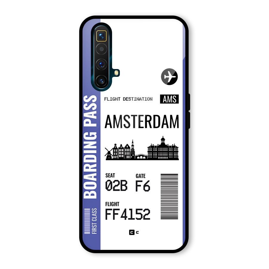 Amsterdam Boarding Pass Glass Back Case for Realme X3