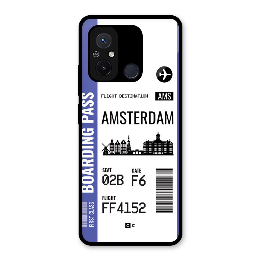 Amsterdam Boarding Pass Glass Back Case for Redmi 12C