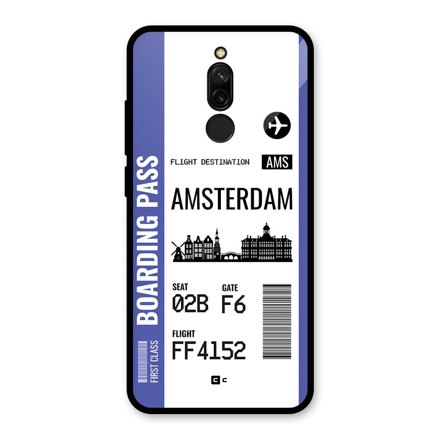 Amsterdam Boarding Pass Glass Back Case for Redmi 8