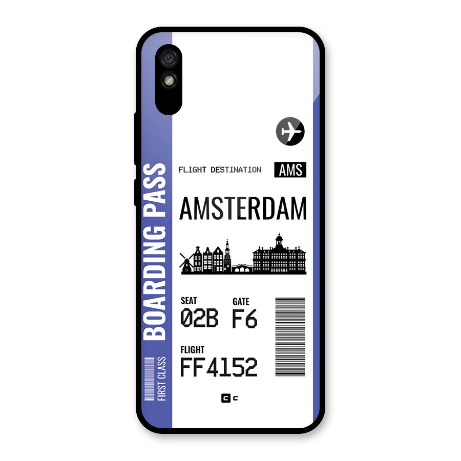 Amsterdam Boarding Pass Glass Back Case for Redmi 9A