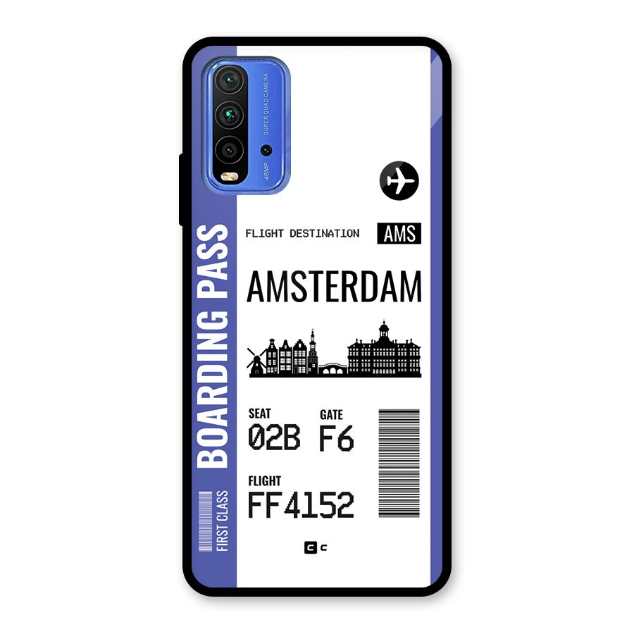 Amsterdam Boarding Pass Glass Back Case for Redmi 9 Power