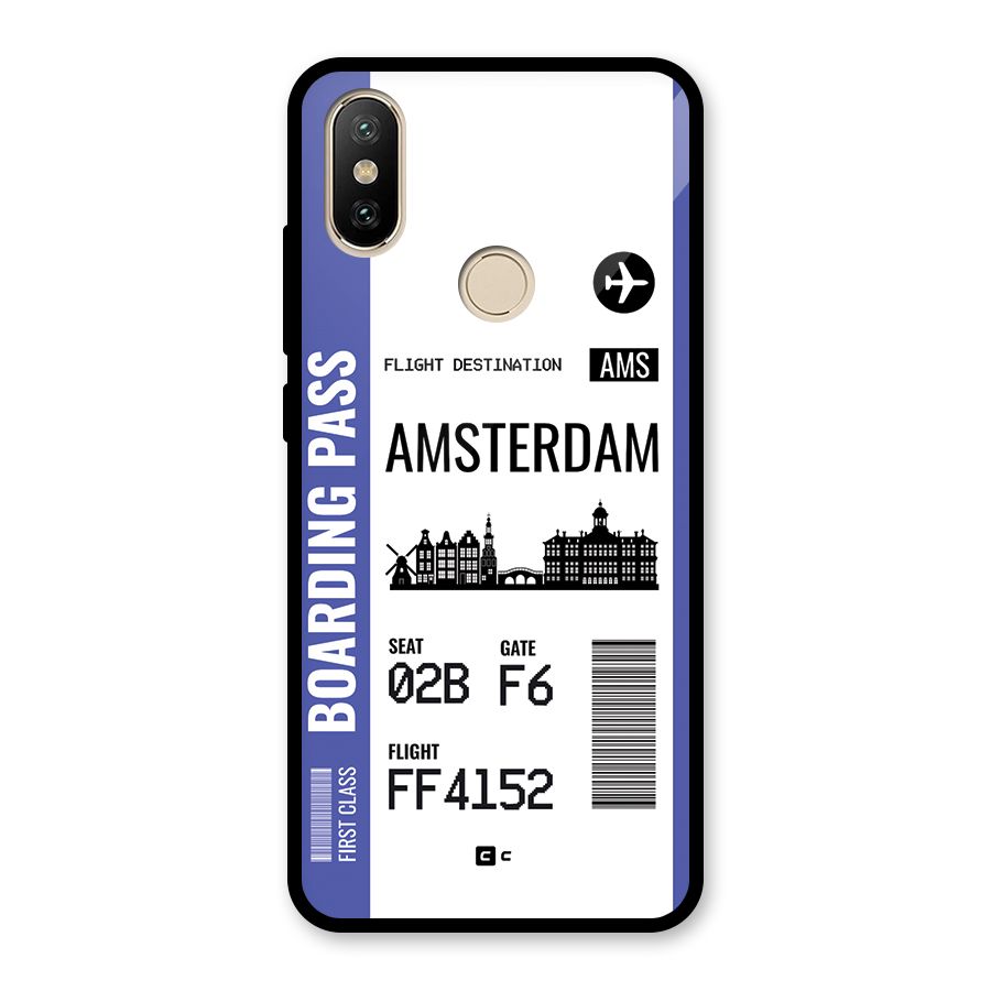 Amsterdam Boarding Pass Glass Back Case for Redmi A1