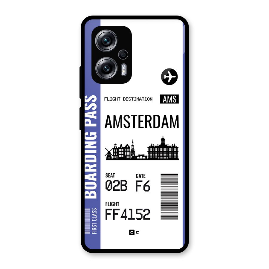 Amsterdam Boarding Pass Glass Back Case for Redmi K50i