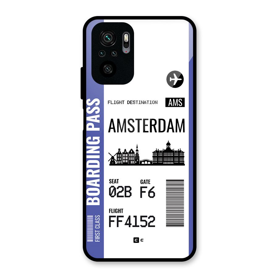 Amsterdam Boarding Pass Glass Back Case for Redmi Note 11 SE