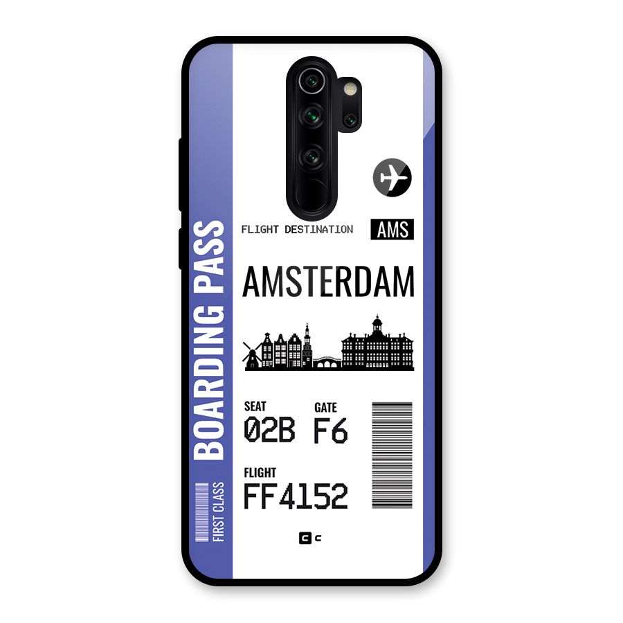 Amsterdam Boarding Pass Glass Back Case for Redmi Note 8 Pro