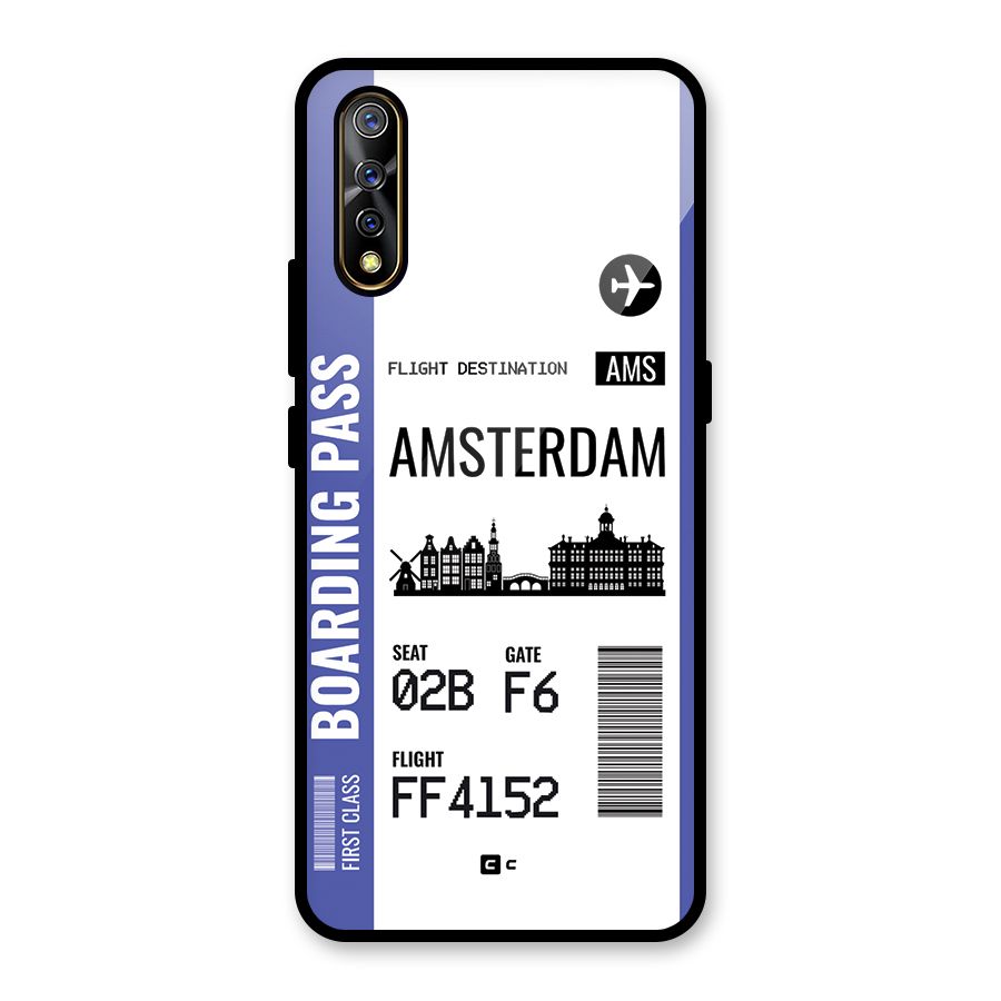 Amsterdam Boarding Pass Glass Back Case for Vivo S1