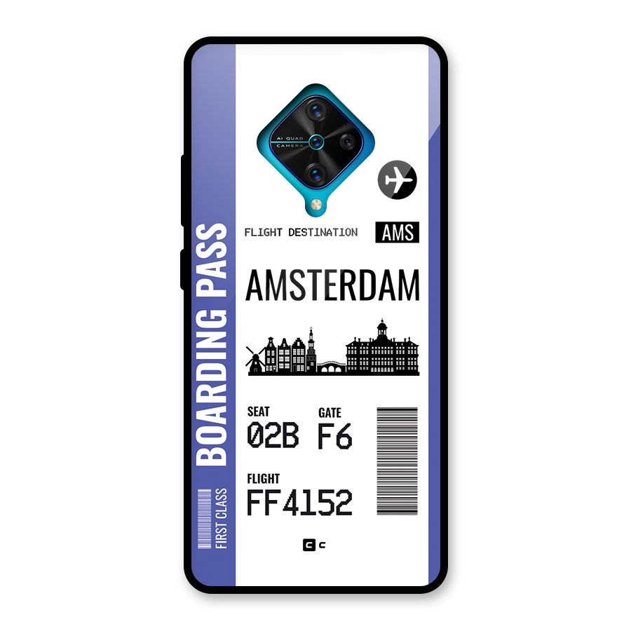 Amsterdam Boarding Pass Glass Back Case for Vivo S1 Pro