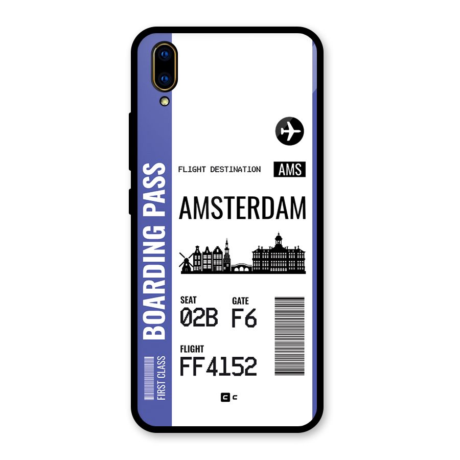 Amsterdam Boarding Pass Glass Back Case for Vivo V11 Pro
