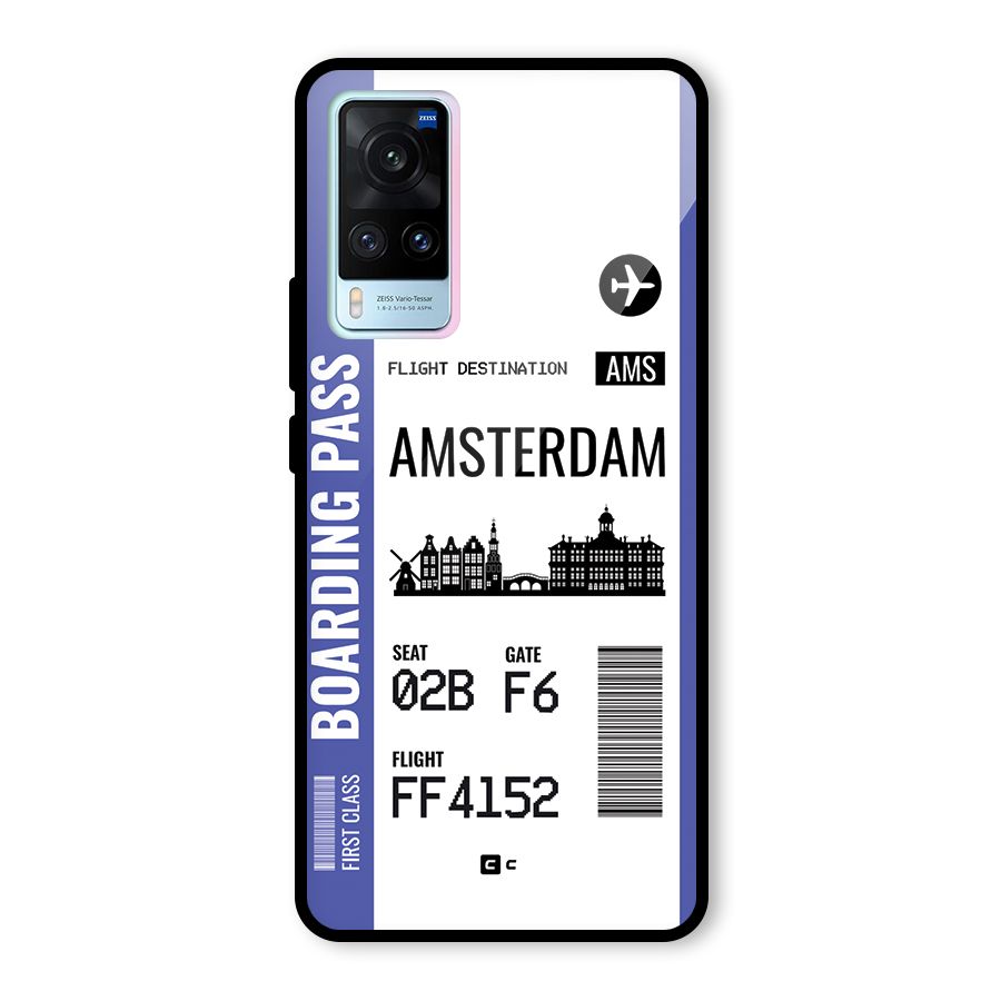 Amsterdam Boarding Pass Glass Back Case for Vivo X60