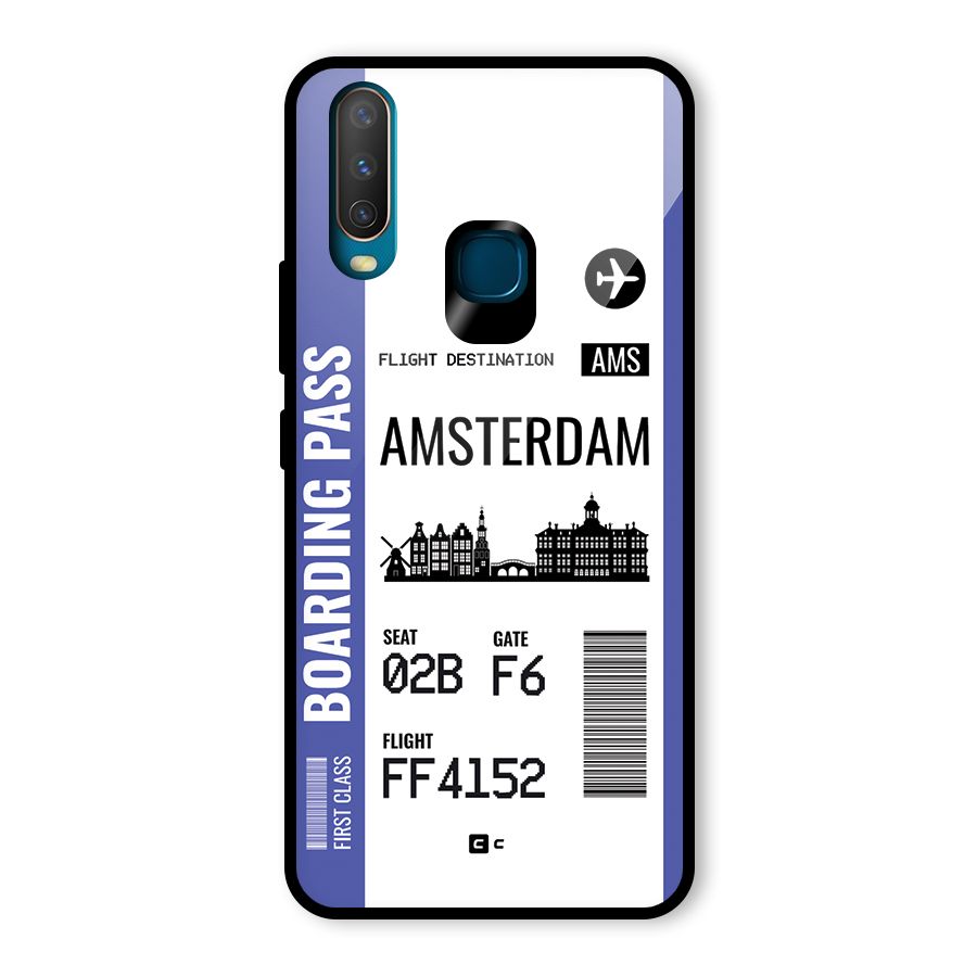 Amsterdam Boarding Pass Glass Back Case for Vivo Y17