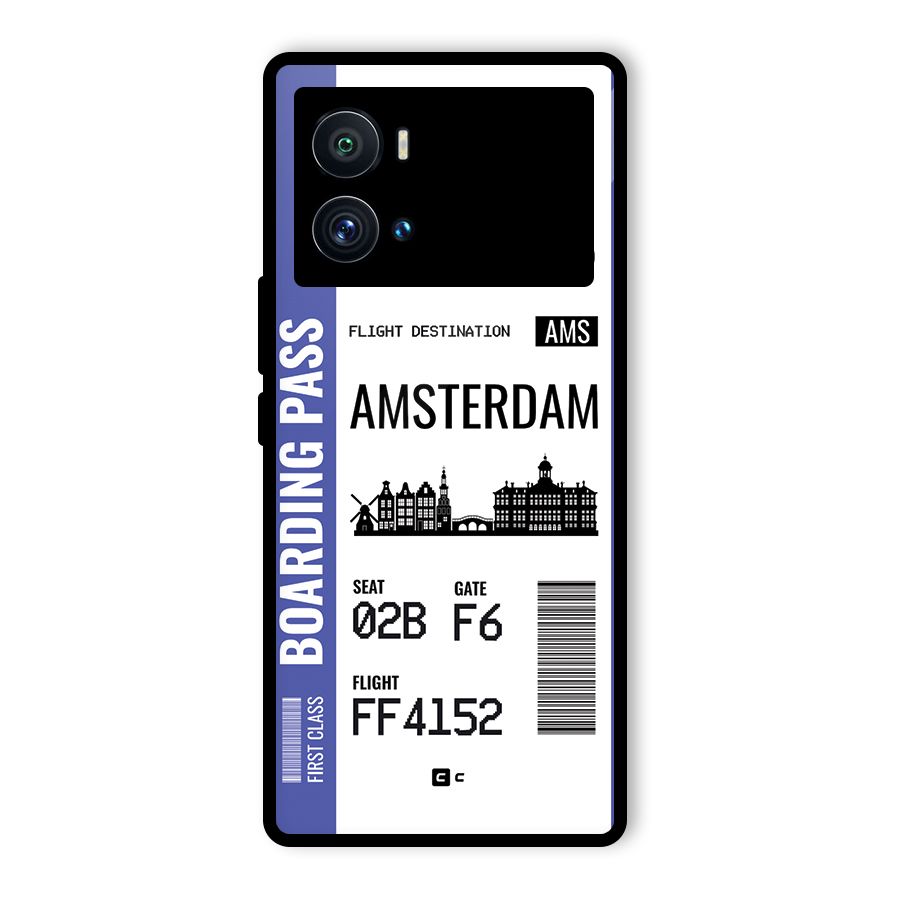 Amsterdam Boarding Pass Glass Back Case for Vivo iQOO 9 Pro