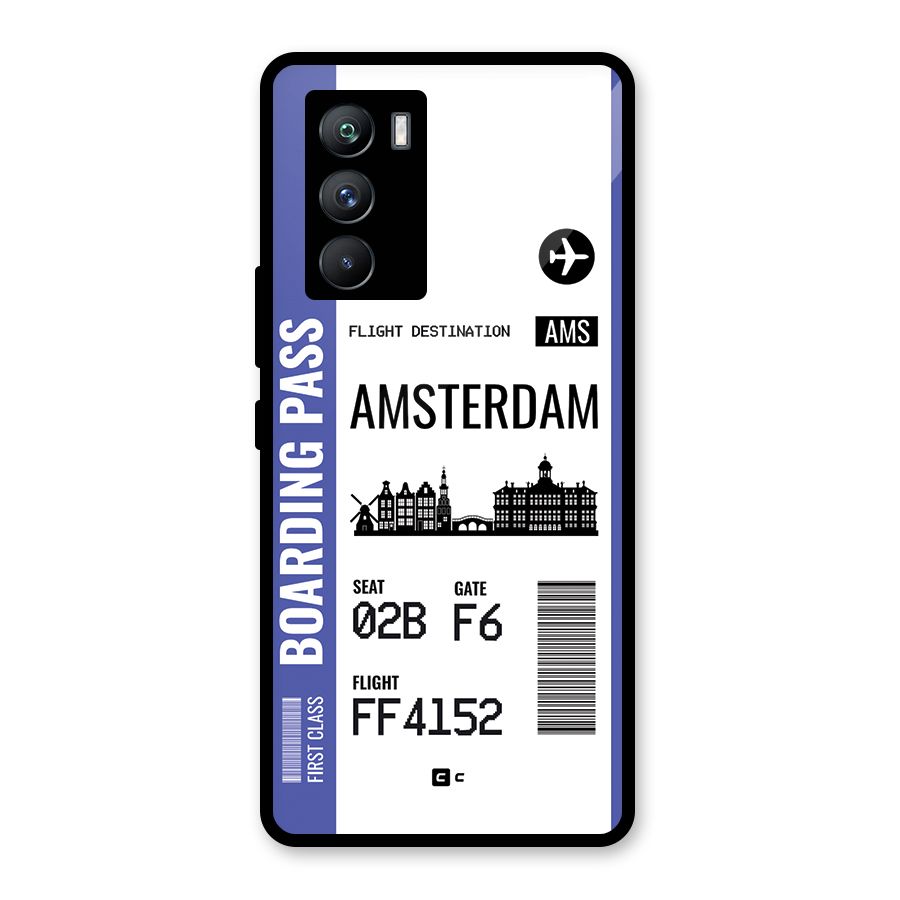 Amsterdam Boarding Pass Glass Back Case for Vivo iQOO 9 SE