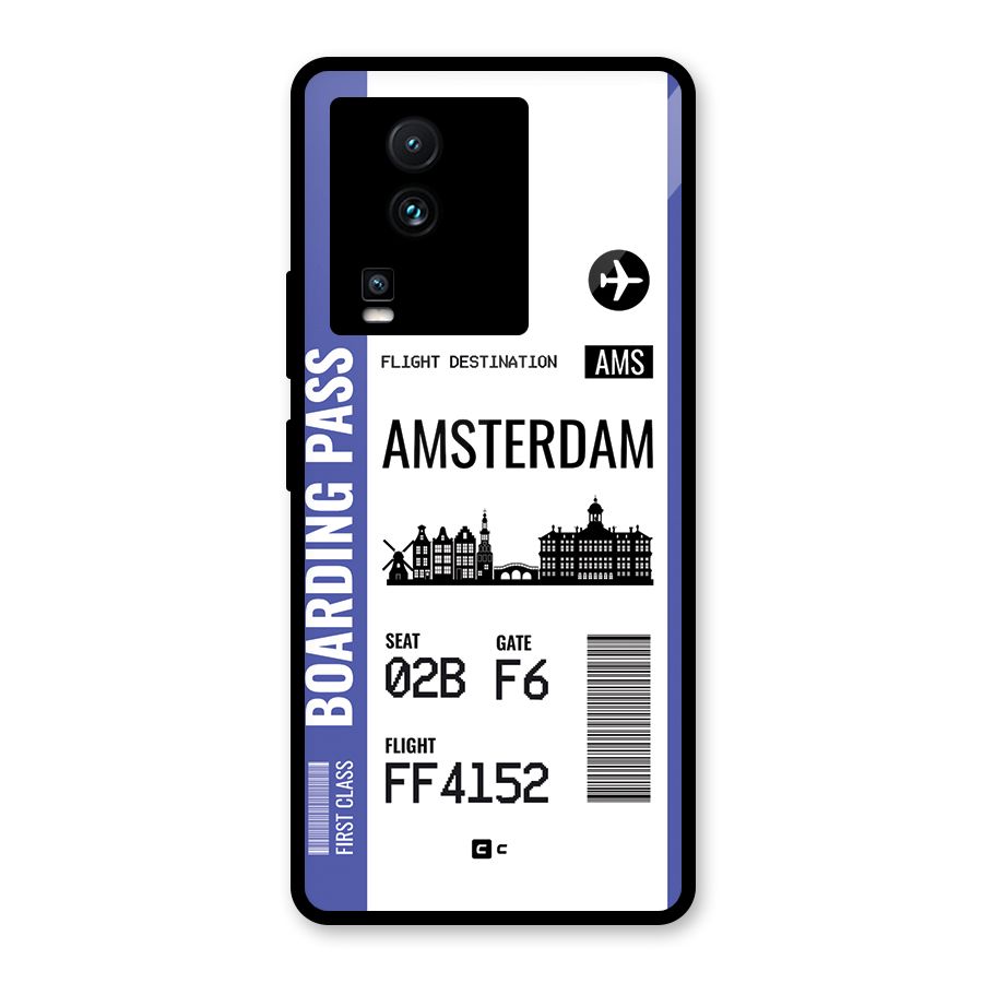 Amsterdam Boarding Pass Glass Back Case for Vivo iQOO Neo 7 Pro