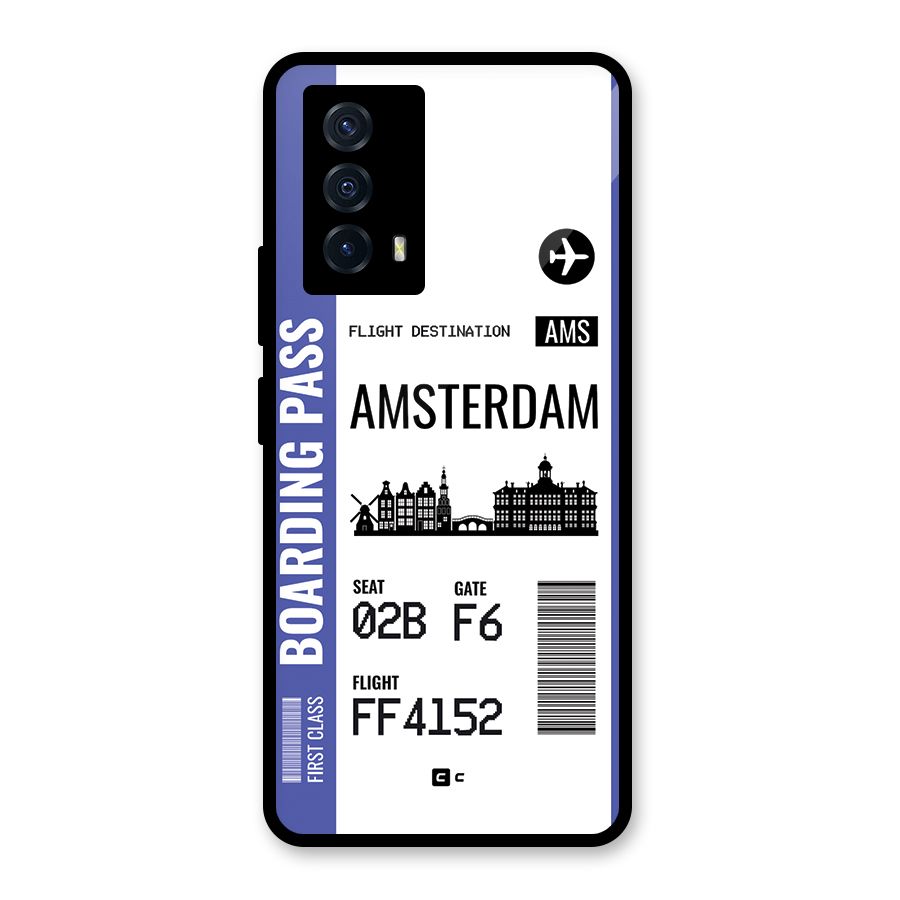 Amsterdam Boarding Pass Glass Back Case for Vivo iQOO Z5