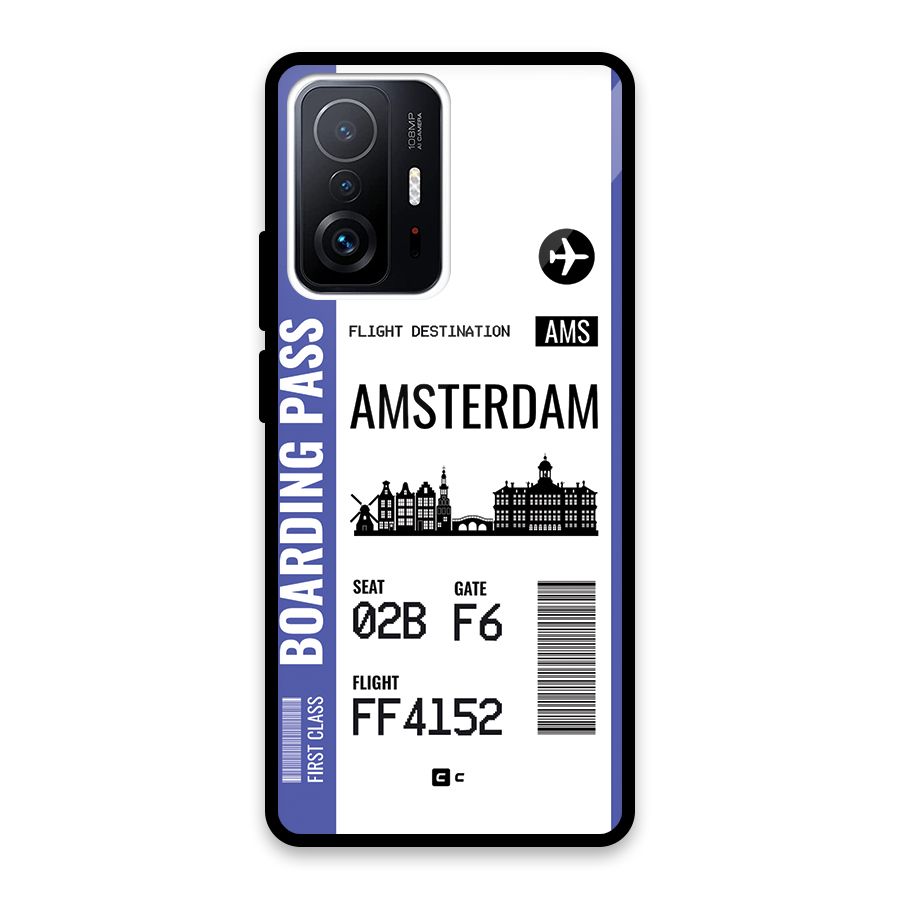 Amsterdam Boarding Pass Glass Back Case for Xiaomi 11T Pro