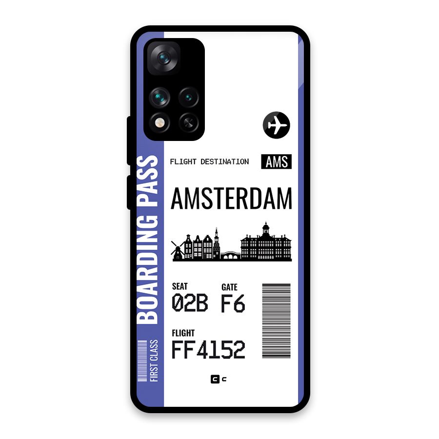 Amsterdam Boarding Pass Glass Back Case for Xiaomi 11i HyperCharge 5G