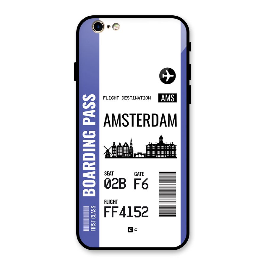 Amsterdam Boarding Pass Glass Back Case for iPhone 6 6S
