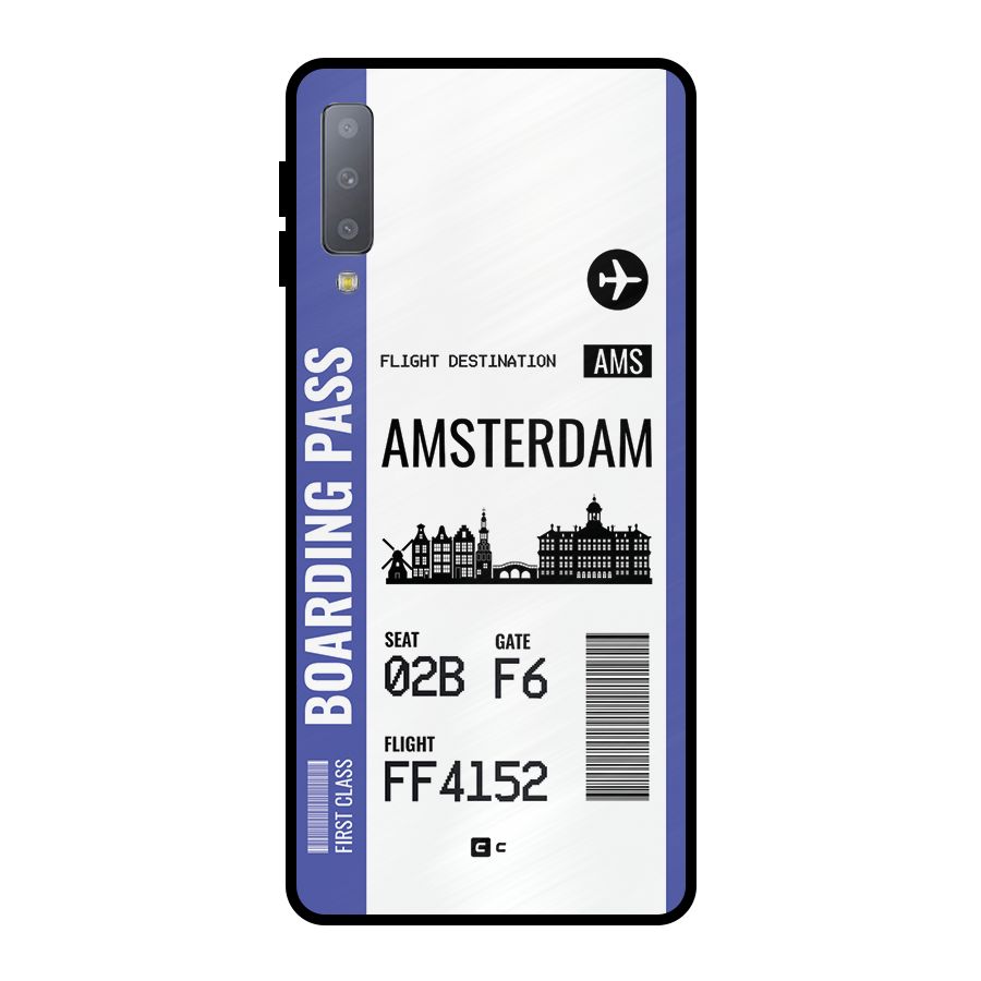 Amsterdam Boarding Pass Metal Back Case for Galaxy A7 (2018)