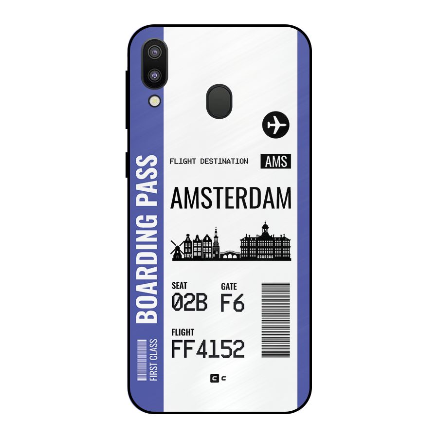 Amsterdam Boarding Pass Metal Back Case for Galaxy M20