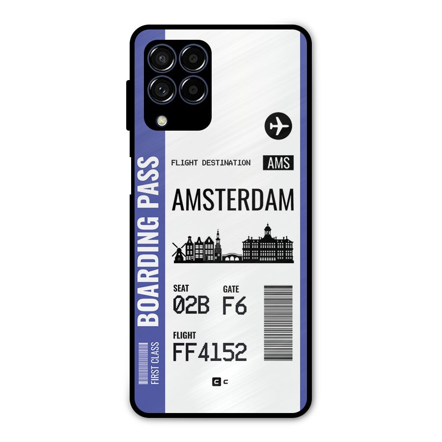 Amsterdam Boarding Pass Metal Back Case for Galaxy M53 5G